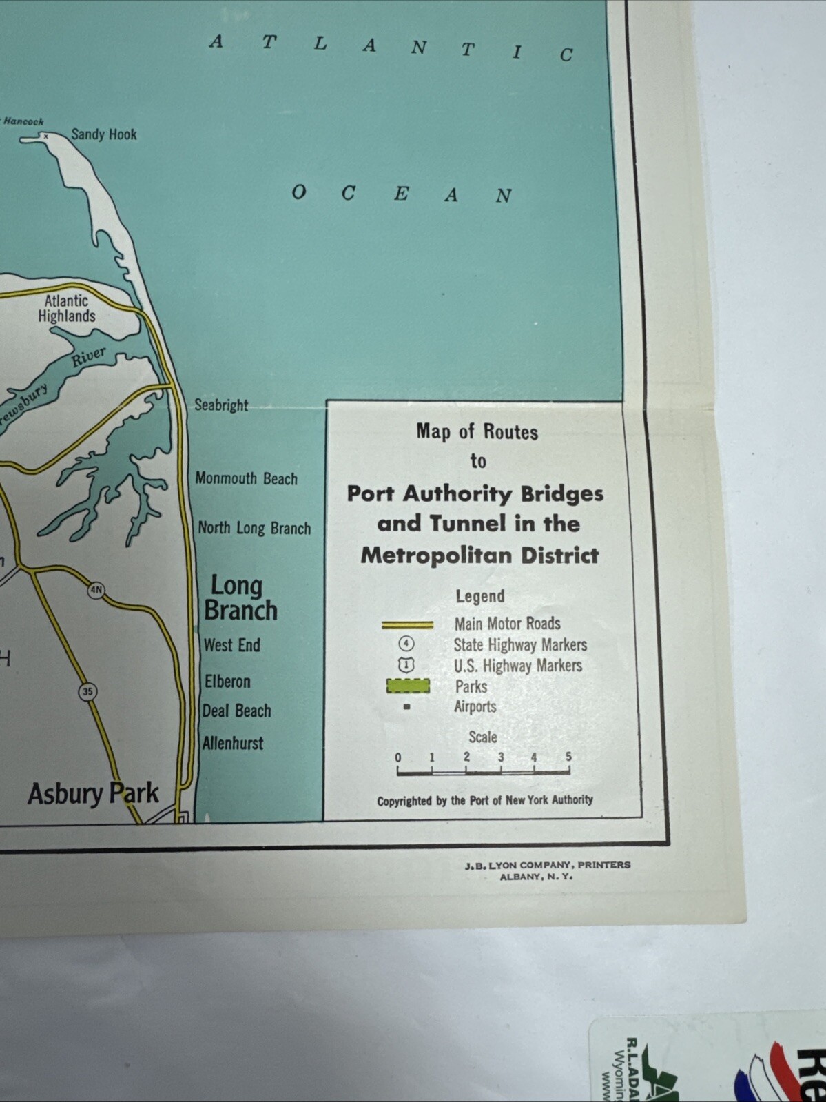 RARE 1938 New York City Map NYC Road Highway Bridge Tunnel PORT AUTHORITY