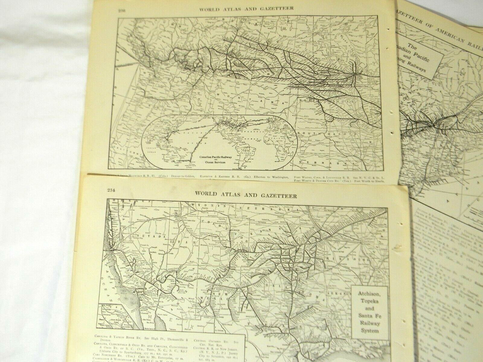 Antique 1920s United States and Canada Railroad Maps from Atlas 25 maps 8 sheets
