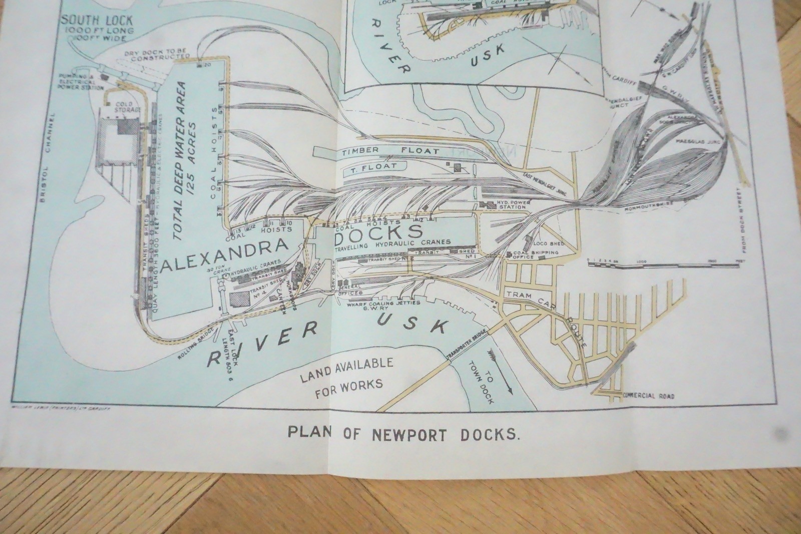 1928 GWR Newport Docks Railway Map