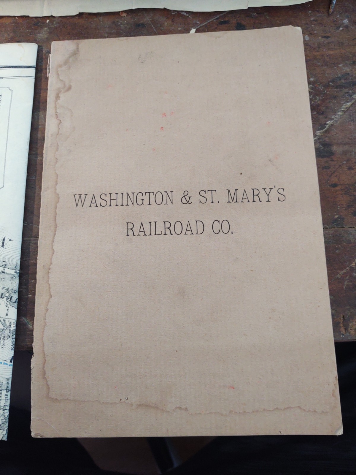 RARE Antique ORIGINAL Washington & St. Mary’s Railroad map 1887 G.W & C.B Colton