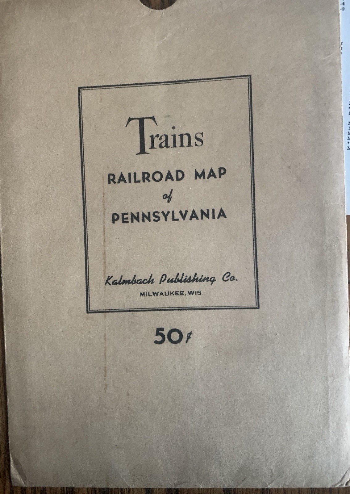 Vtg 1942 RAILROADS of PENNSYLVANIA MAP Kalmbach Publishing EUC 22″x17″ Ephemera