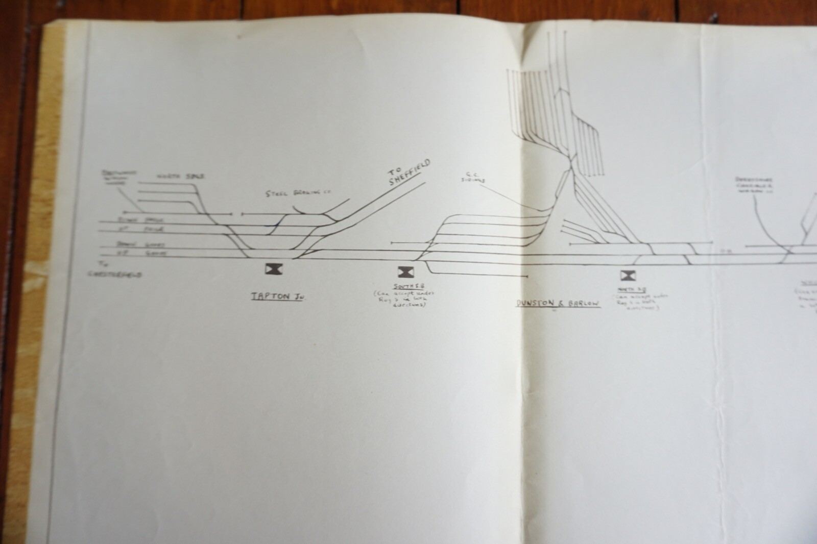 1958 Eastern Region Railway Route Map Tapton Dunston Barrow Hill Eckington