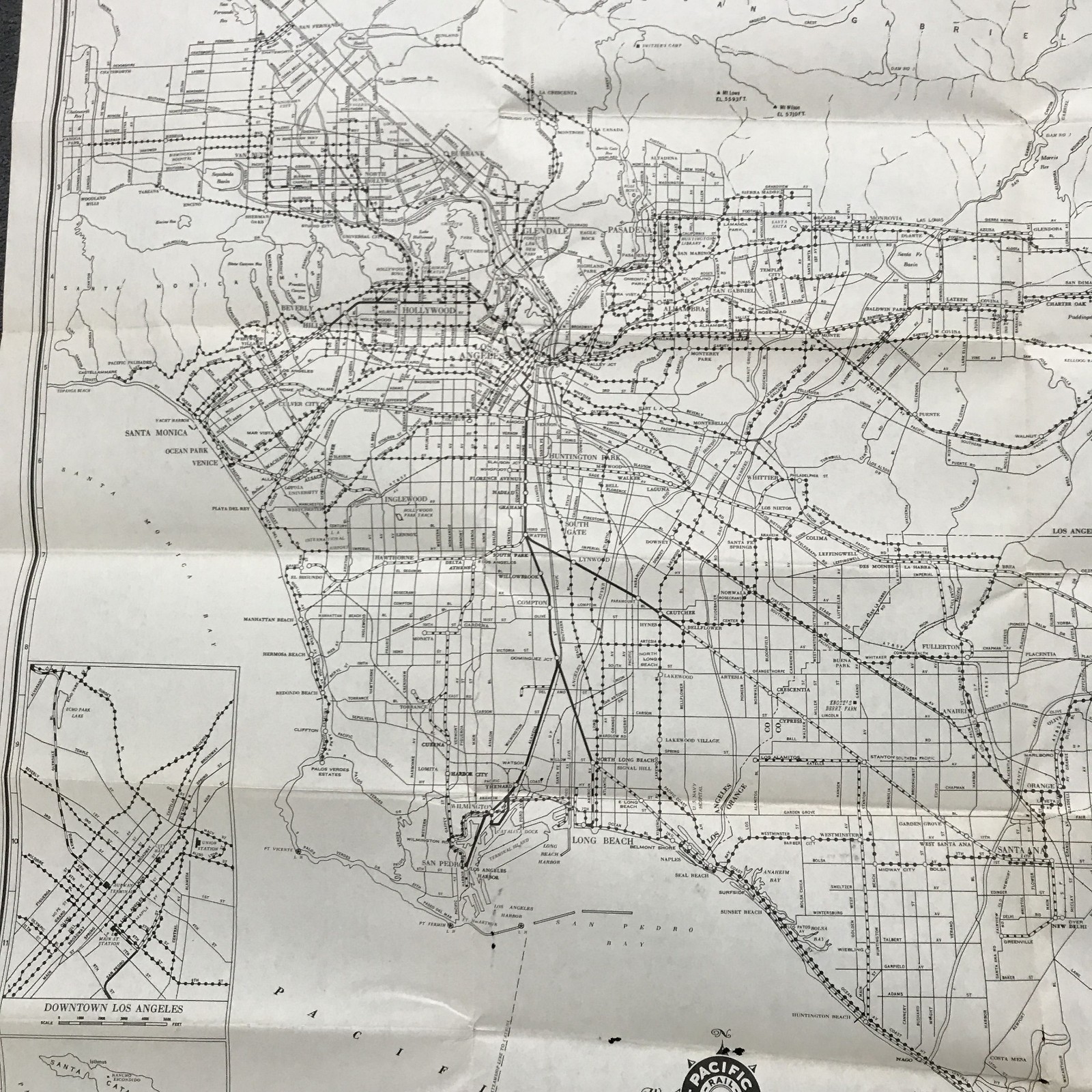 A Map Of Pacific Electric Lines In Southern California – 1952 – System Map