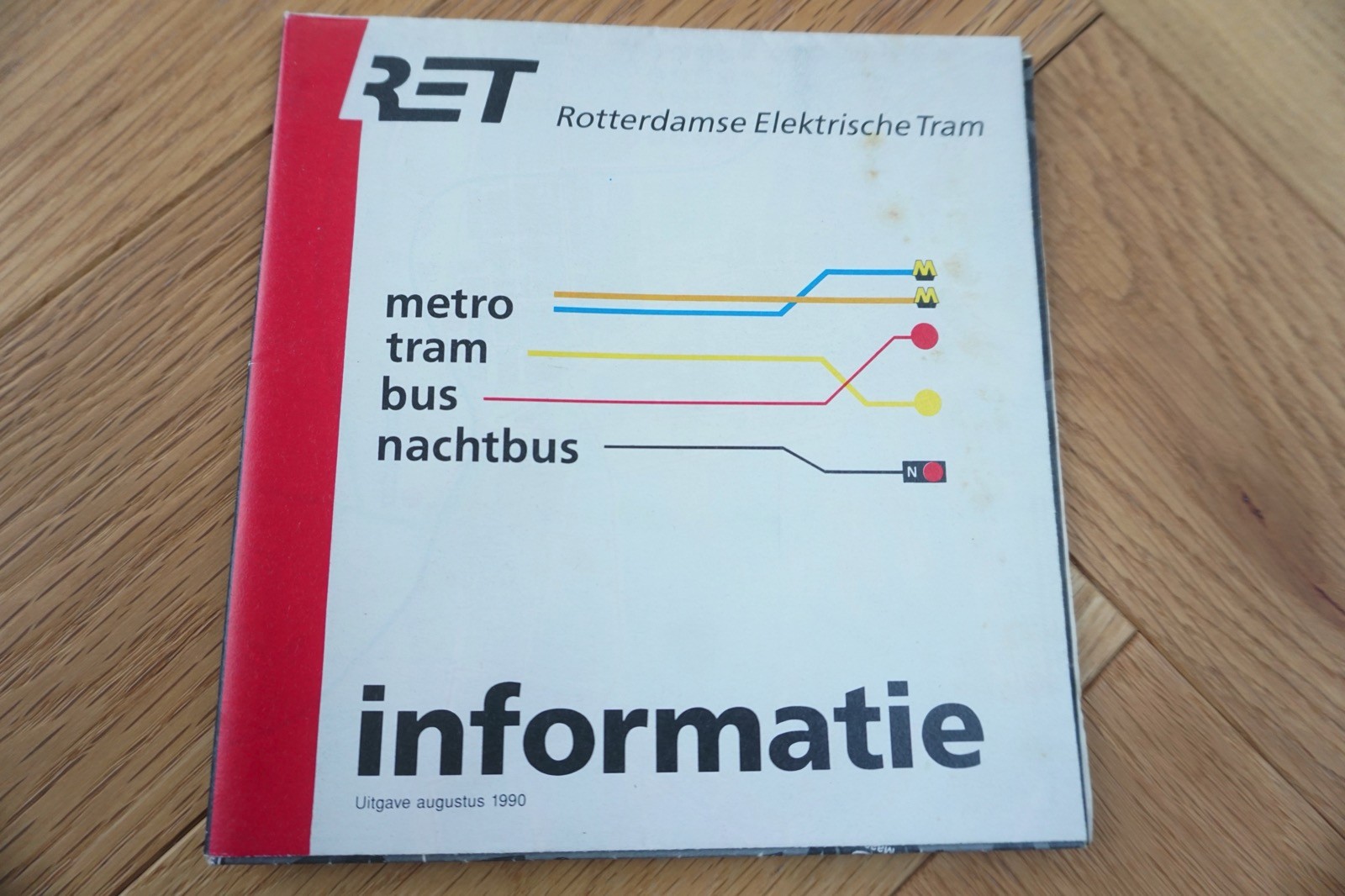 1990 RET Holland Netherlands Bus Tram Railway Route Map