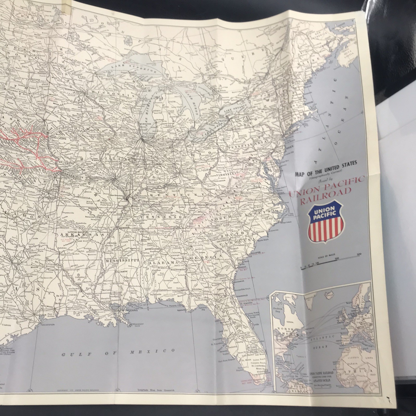1976 Union Pacific Railroad UP USA Map w/ Facilities Brochure