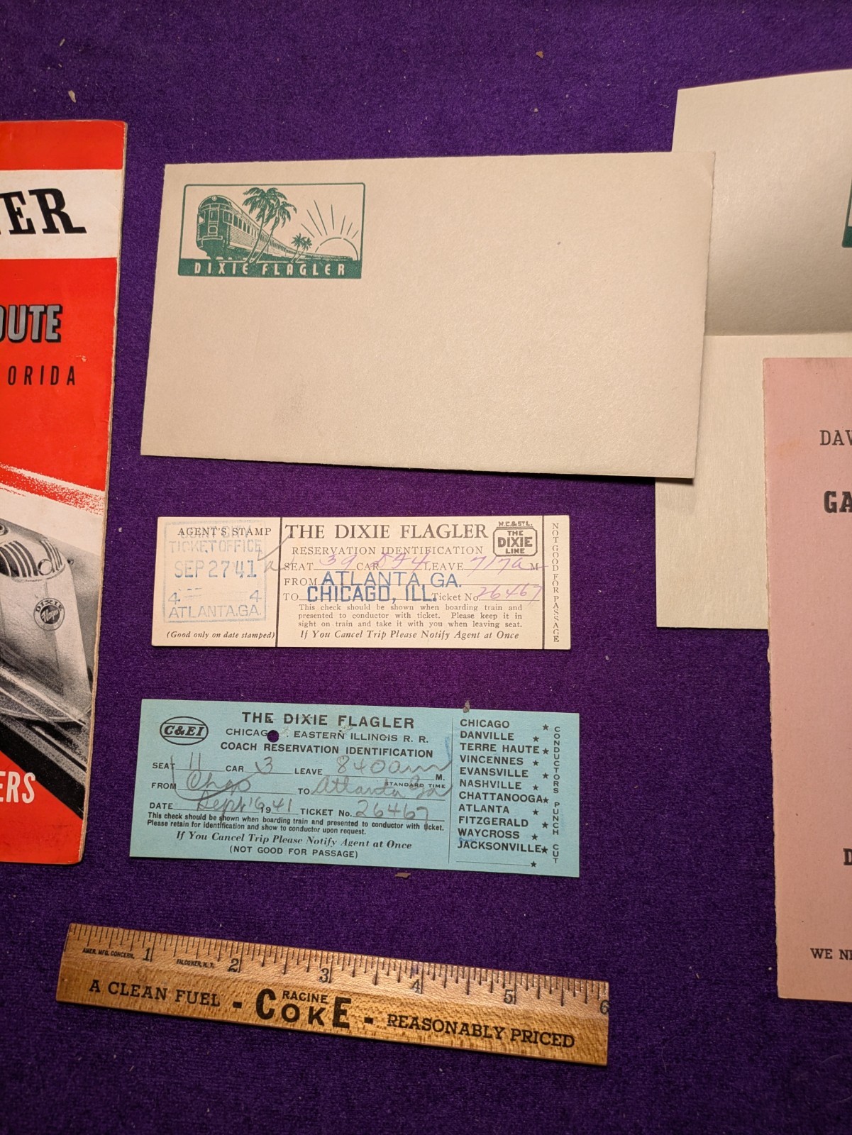 Vintage Streamliner Flagler Route Railroad Brochure Schedule Tickets Rare
