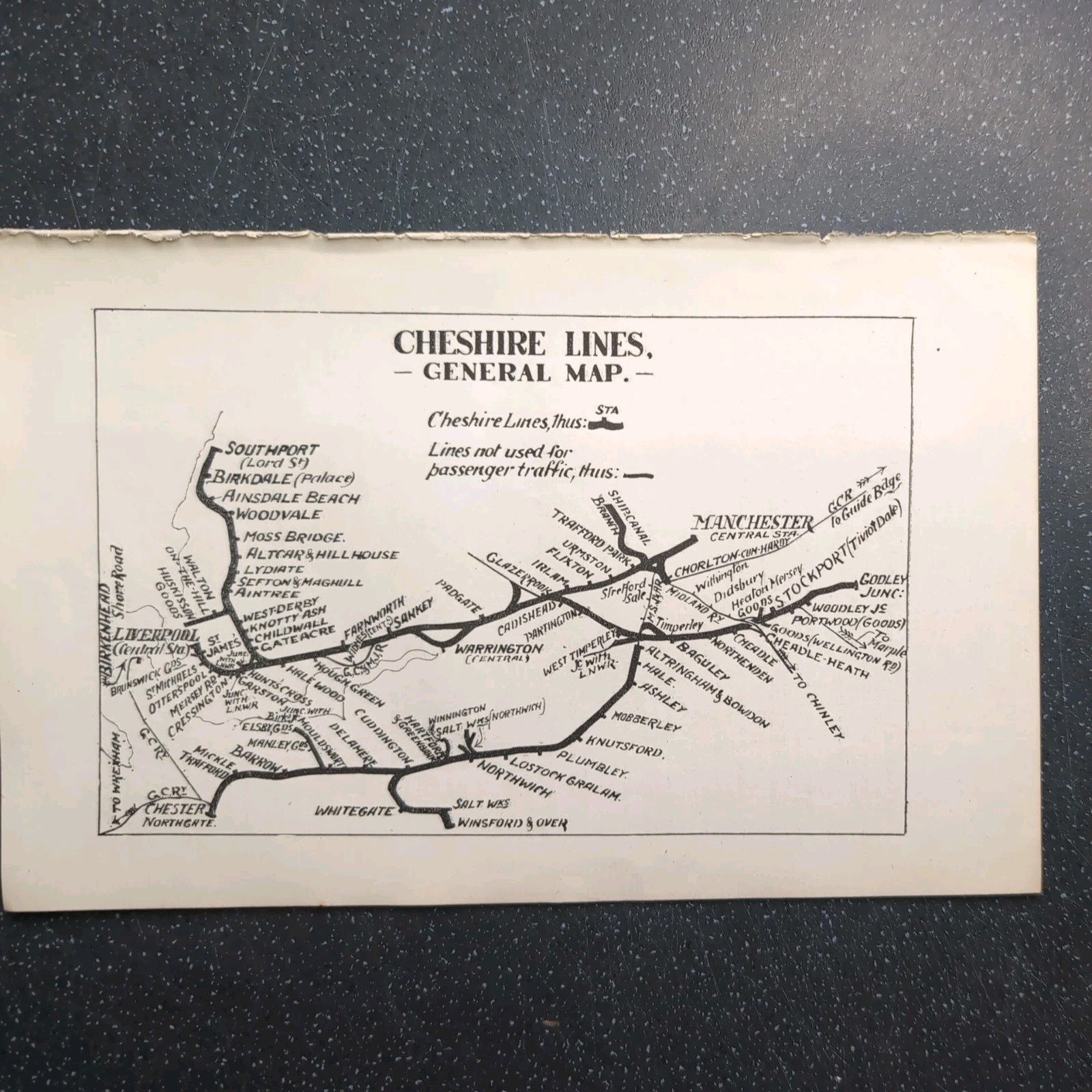 Original 1922 Map Of Cheshire Lines Railway General Map