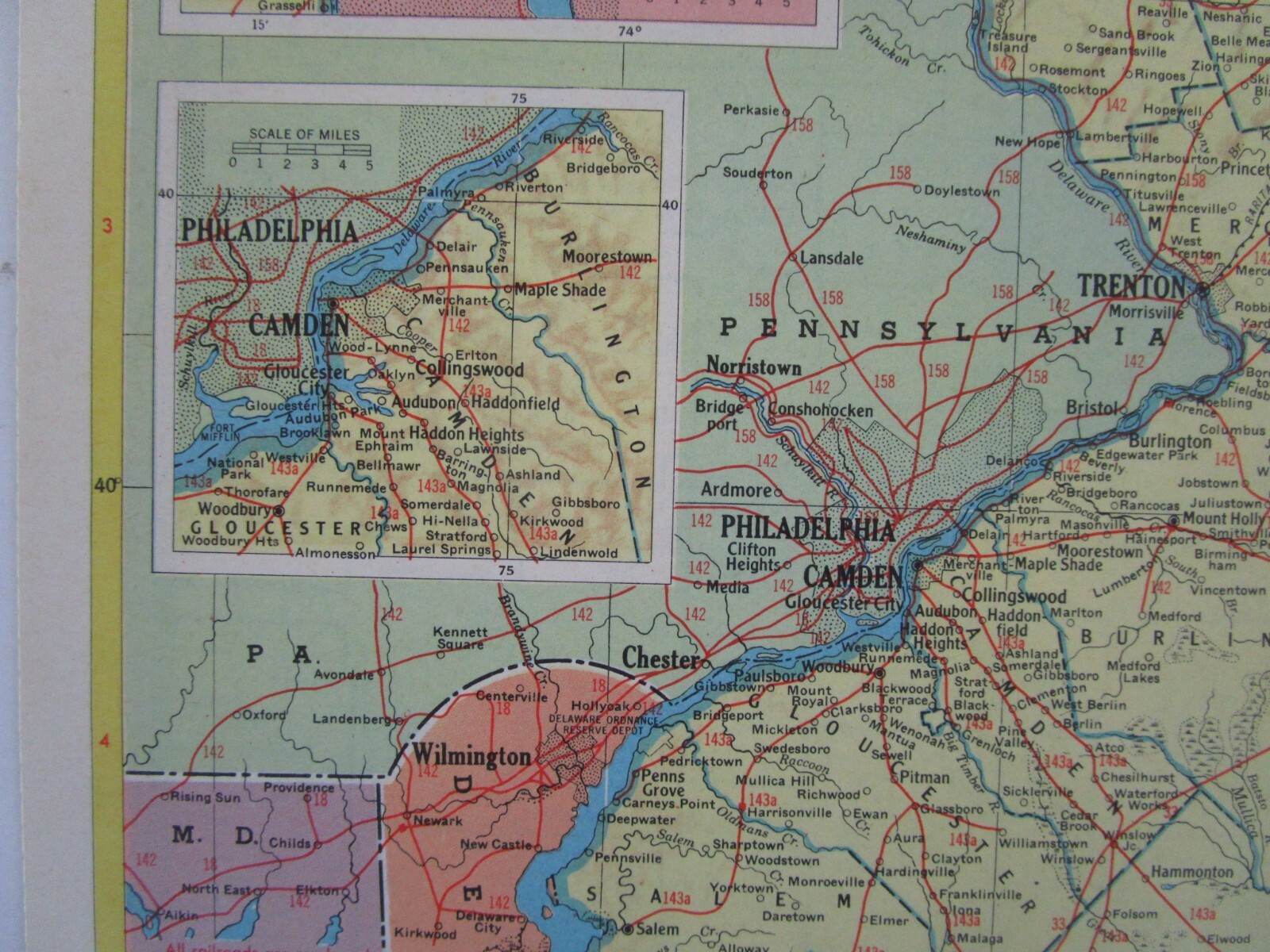 NJ NM Vtg 1952 NEW JERSEY RAILROAD Map. MORRISTOWN & ERIE RR ~or~ NEW MEXICO
