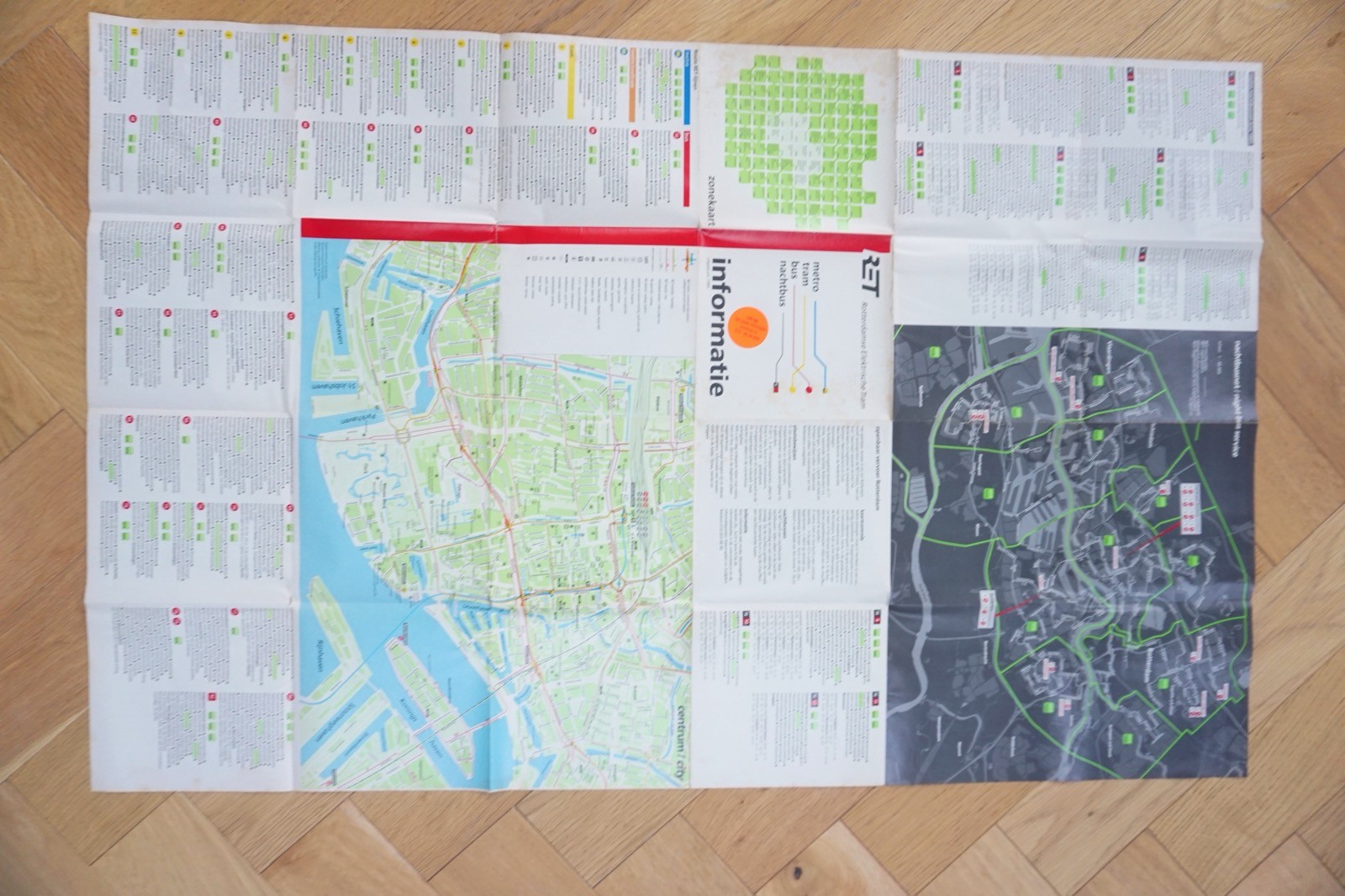 1989 RET Holland Netherlands Bus Tram Railway Route Map