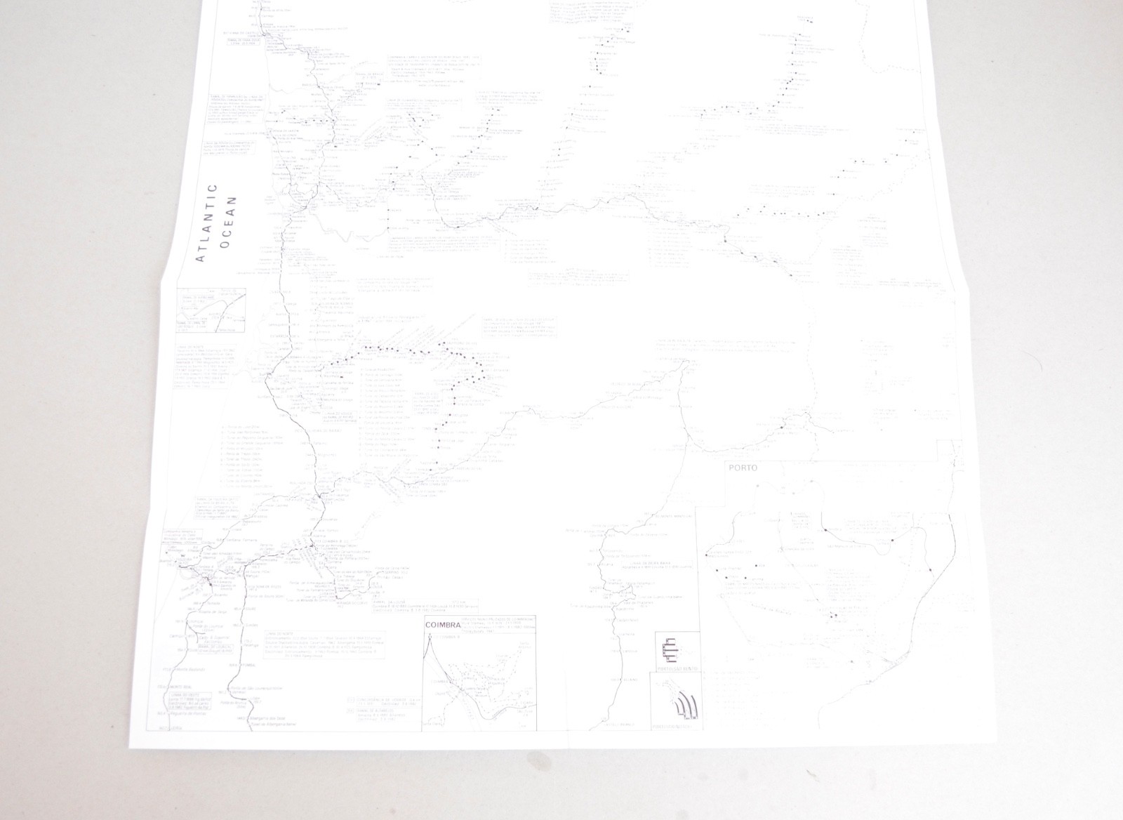 Railway Map Portugal Caminos de Ferro Potugueses Quail Map Co 1994