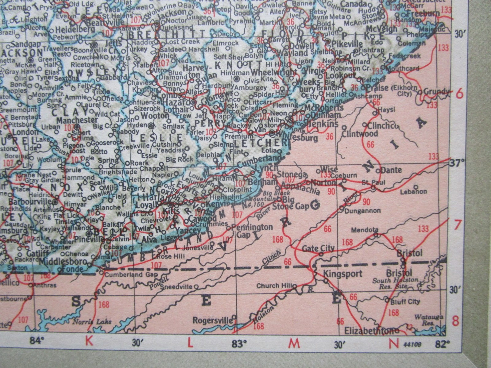 KS KY Vtg 1951 KANSAS RAILROAD Map KANSAS CITY SOUTHERN, CB&Q, ATSF or KENTUCKY