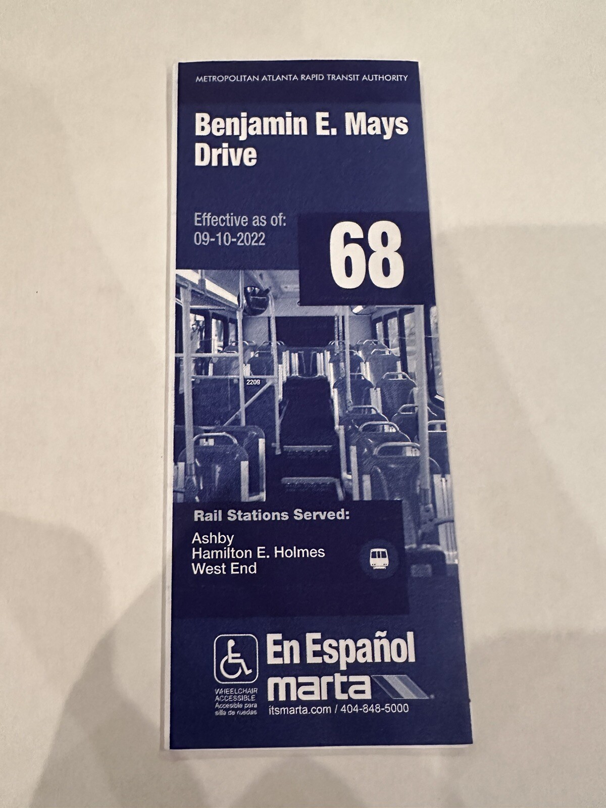 MARTA Bus Route 68 Map – Benjamin E. Mays Drive Schedule