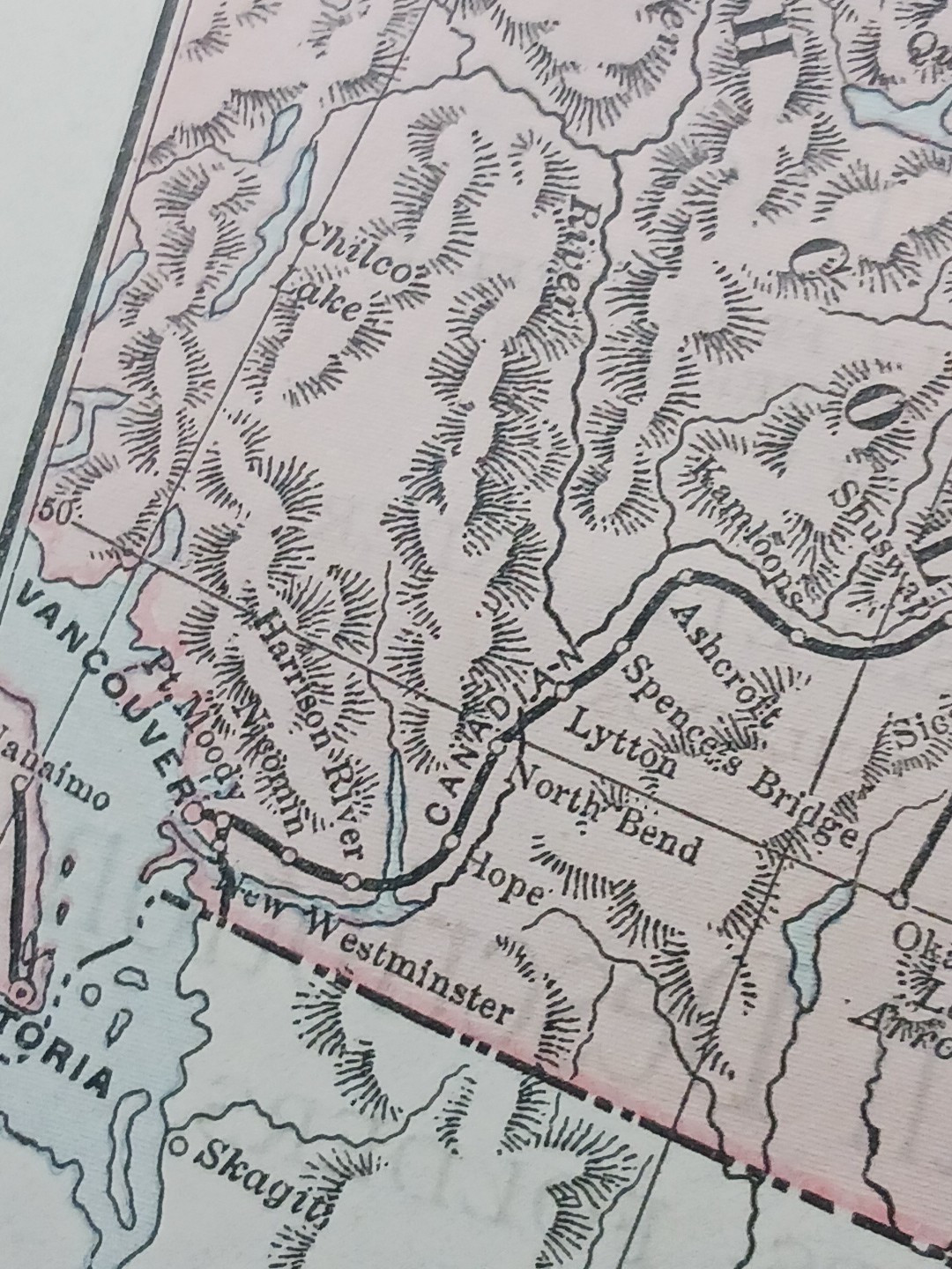 1897 Train Route Map Western Canada Assiniboia ☆ all Railroad Lines Marked 9×11