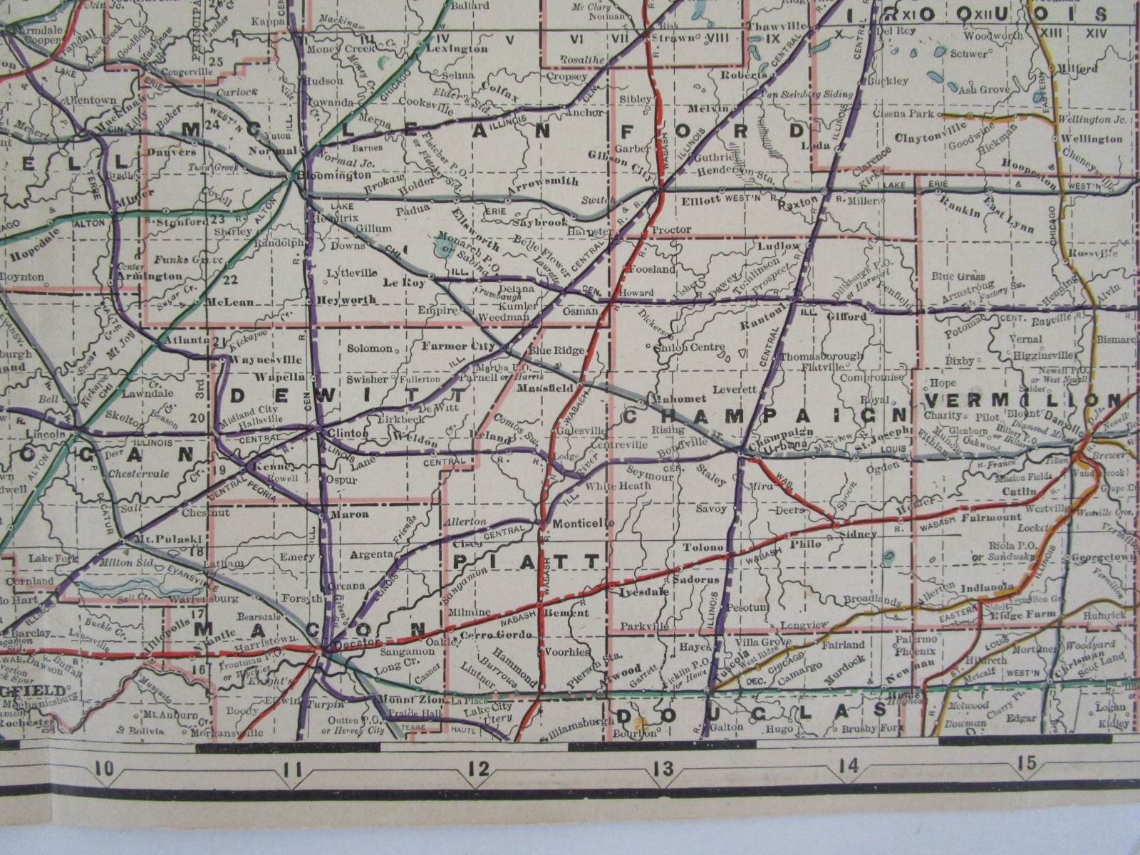 IL 1891 NORTHERN ILLINOIS Cram RAILROAD Map FULTON COUNTY NARROW GUAGE RR, LE&W