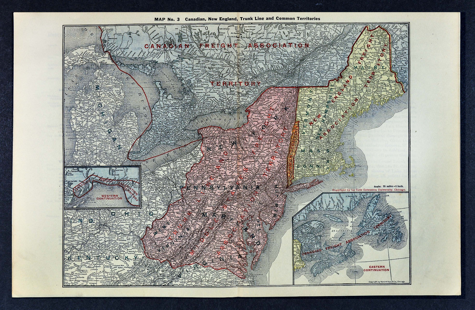 1920 Railroad Map – Canada New England Trunk Line Territory Freight New York RR