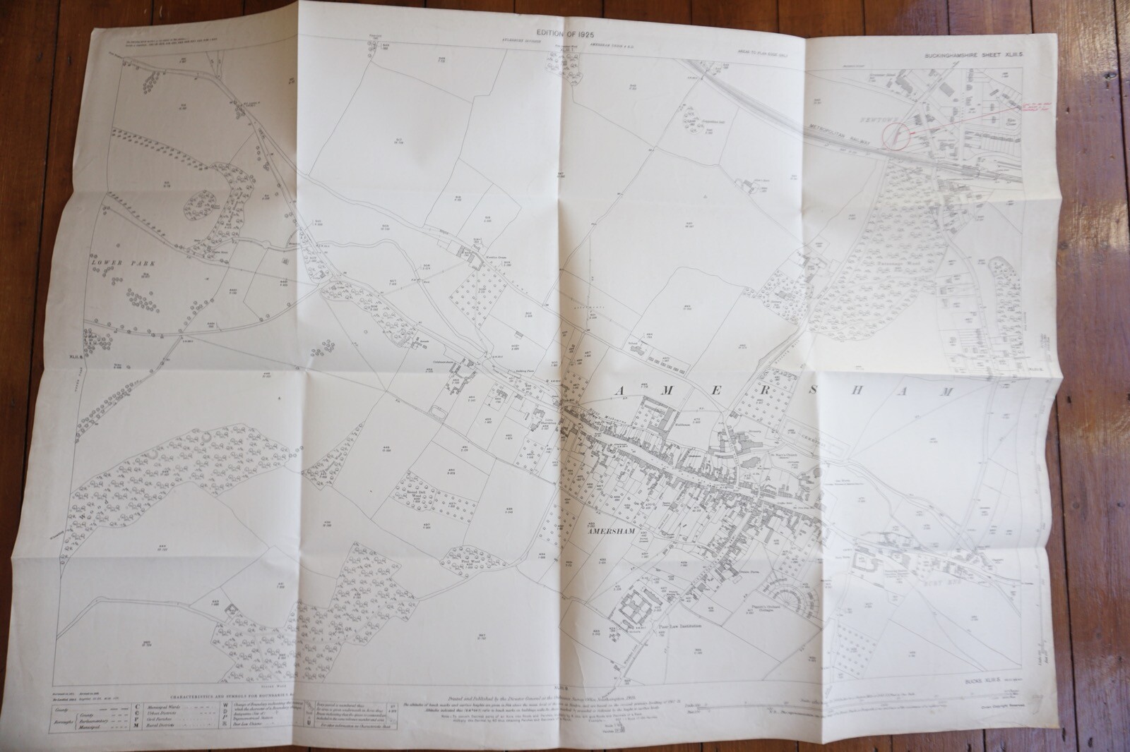 1925 Amersham Bucks Metropolitan Railway OS Railway Map