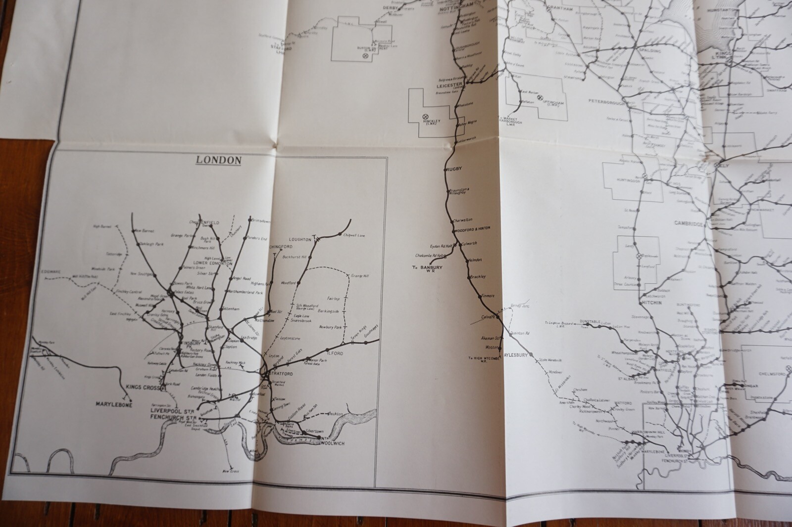 1958 Sundries Concentrations Areas 1948 Eastern Region Railway Map