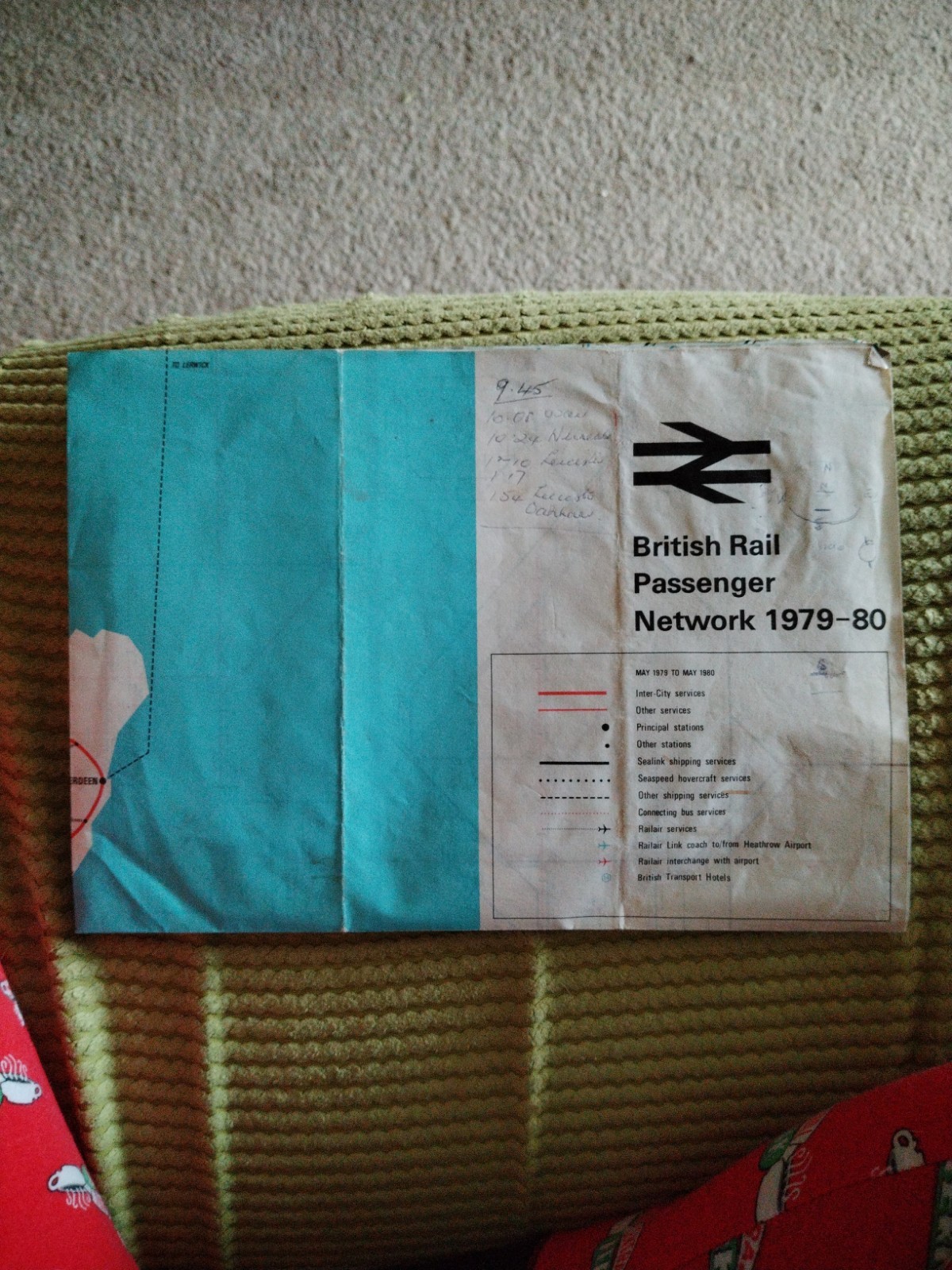British Rail Passenger Network Map 1979-1980