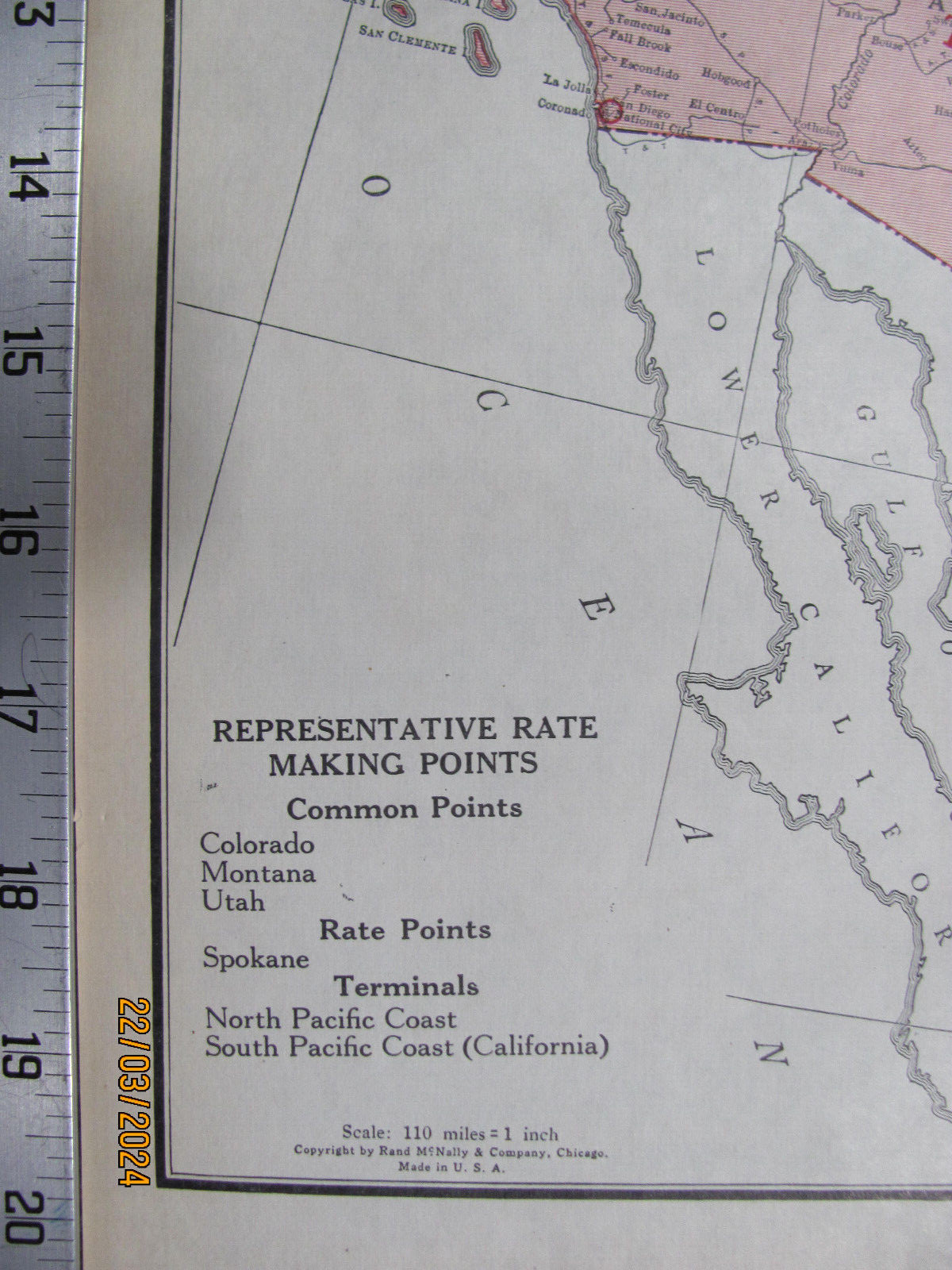 RARE 1924 NORTH PACIFIC COAST RAILROAD SYSTEM MAP CO MT UT CA FREIGHT RATES