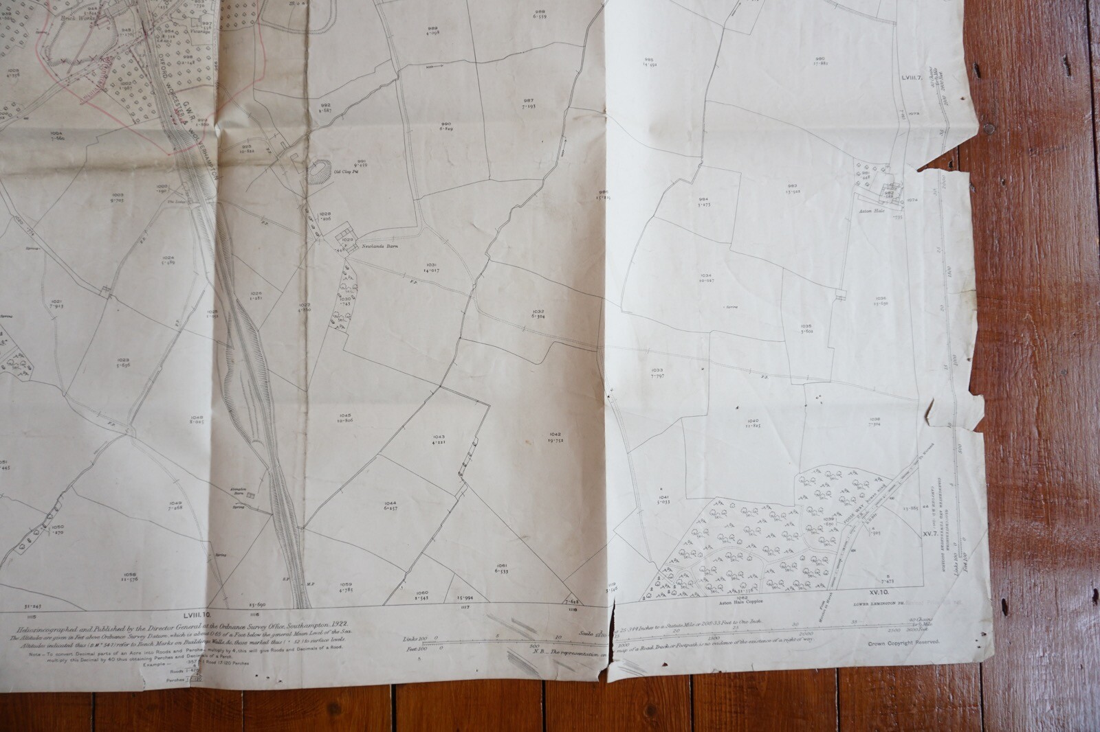1922 GWR Aston Magna Oxford Worcester OS Railway Map