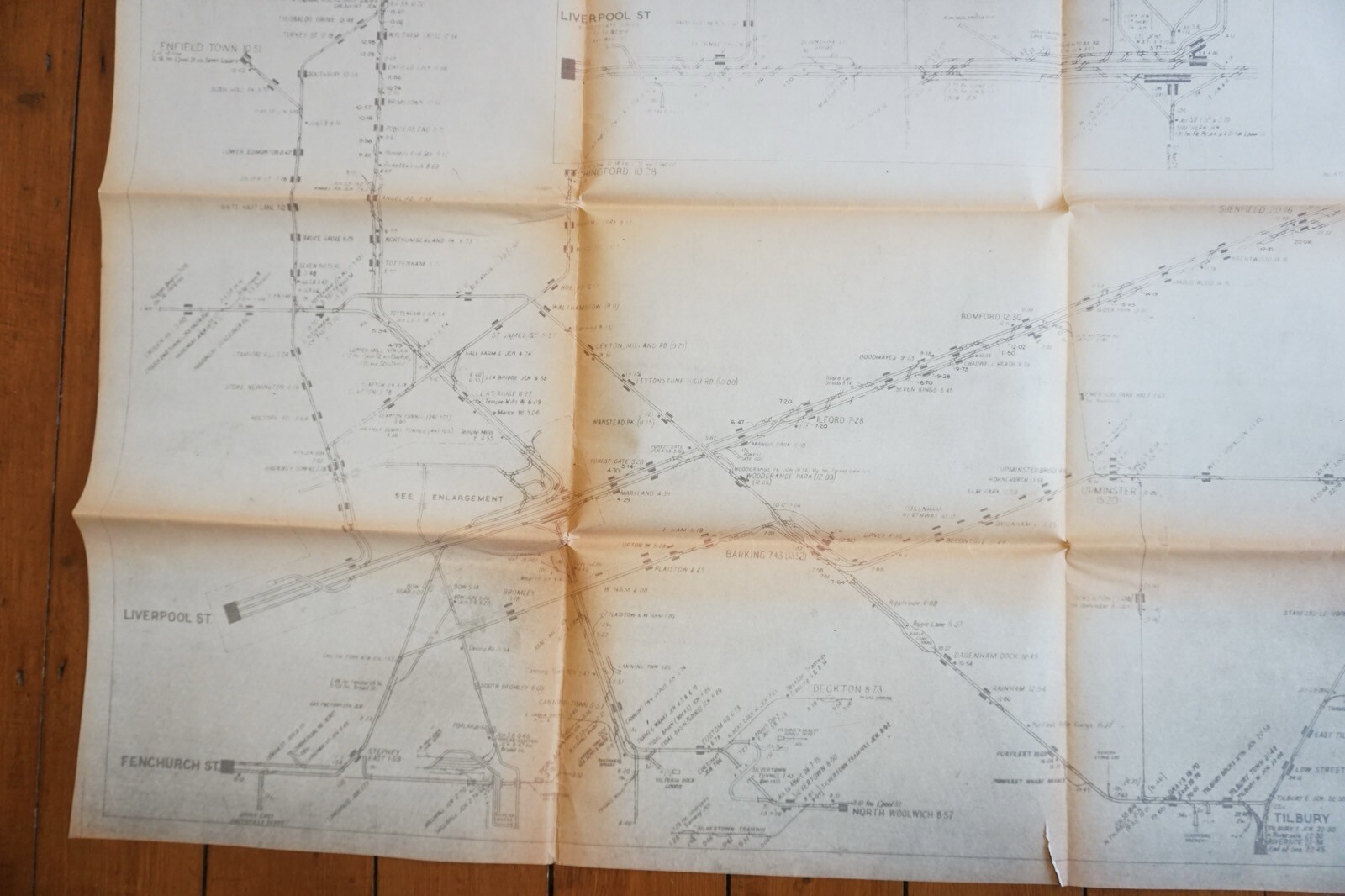 1967 British Rail Eastern Region Liverpool Street Division Railway Track Map