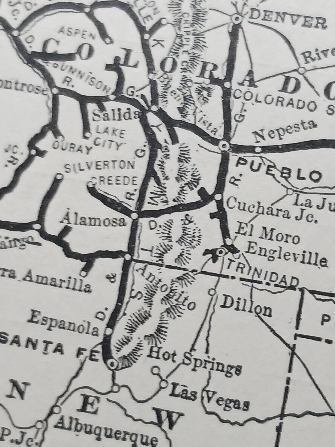 ~1904 Train Route Map MISSOURI PACIFIC RAILWAY Lines Great Northern Railroad