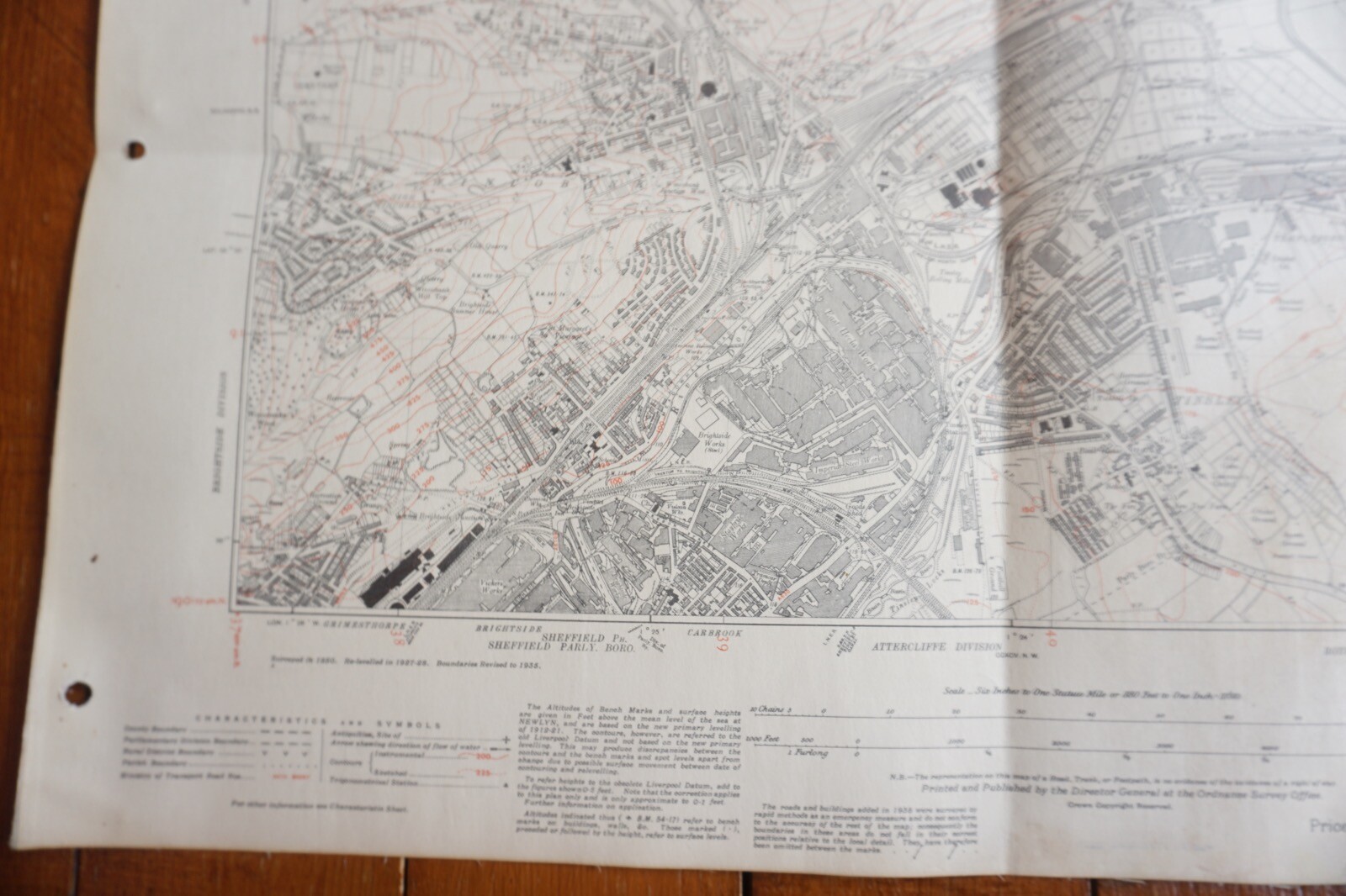 1938 Rotherham Tinsley Sheffield Yorkshire LMS LNER Railway OS Linen Map Ref 27