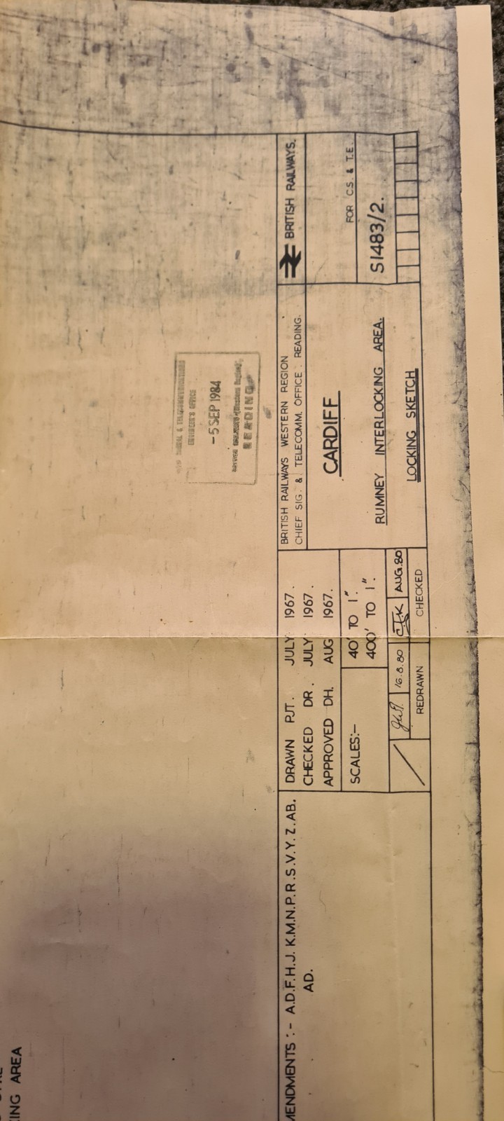 Rumney Cardiff Wales Railway plans – 1967 – Interlocking System Locking Sketch