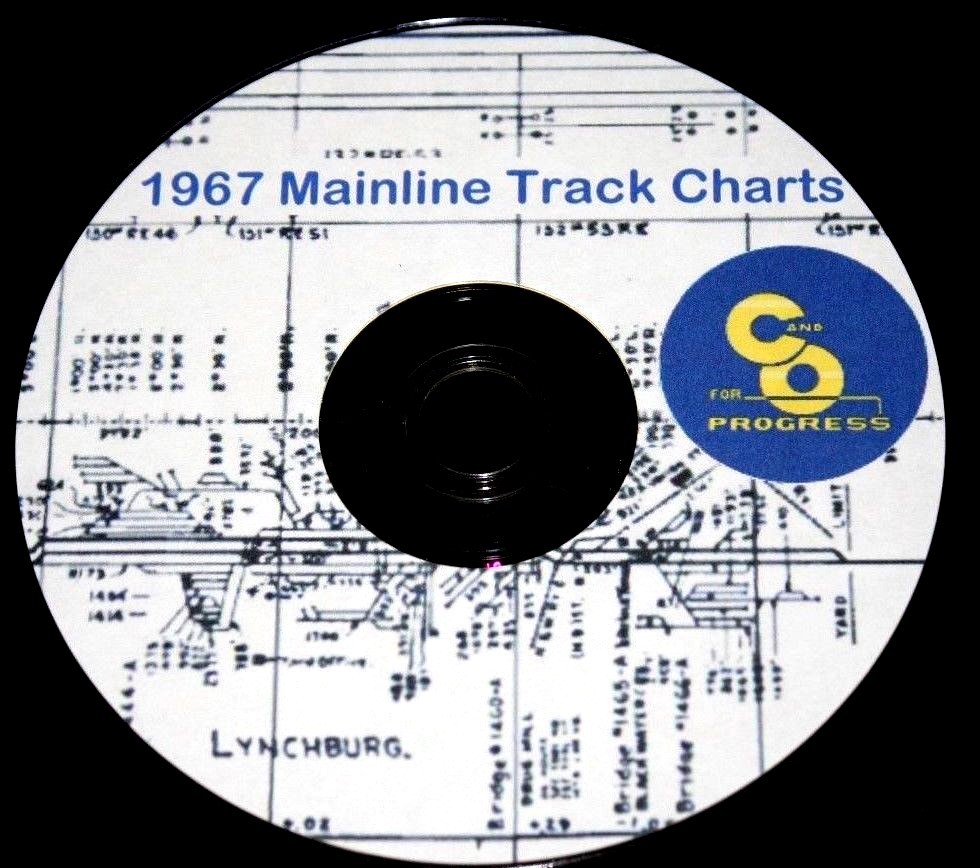 Chesapeake & Ohio 1967 Mainline Track Chart Diagram PDF Pages on DVD