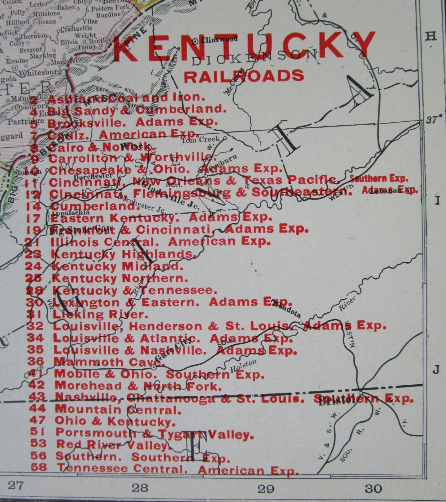 KY 1903, 1910 DATED KENTUCKY RAILROAD Map. McNally Business. INTERURBAN ELCTRIC