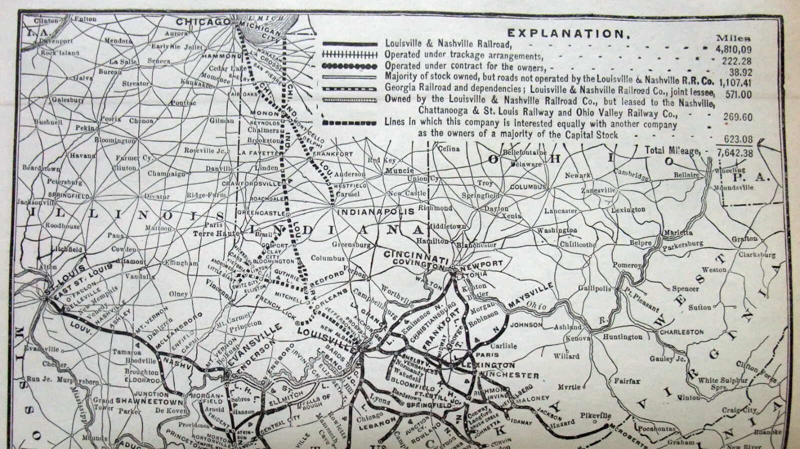 Louisville & Nashville Railroad – Original 1917 System Map. Railroad