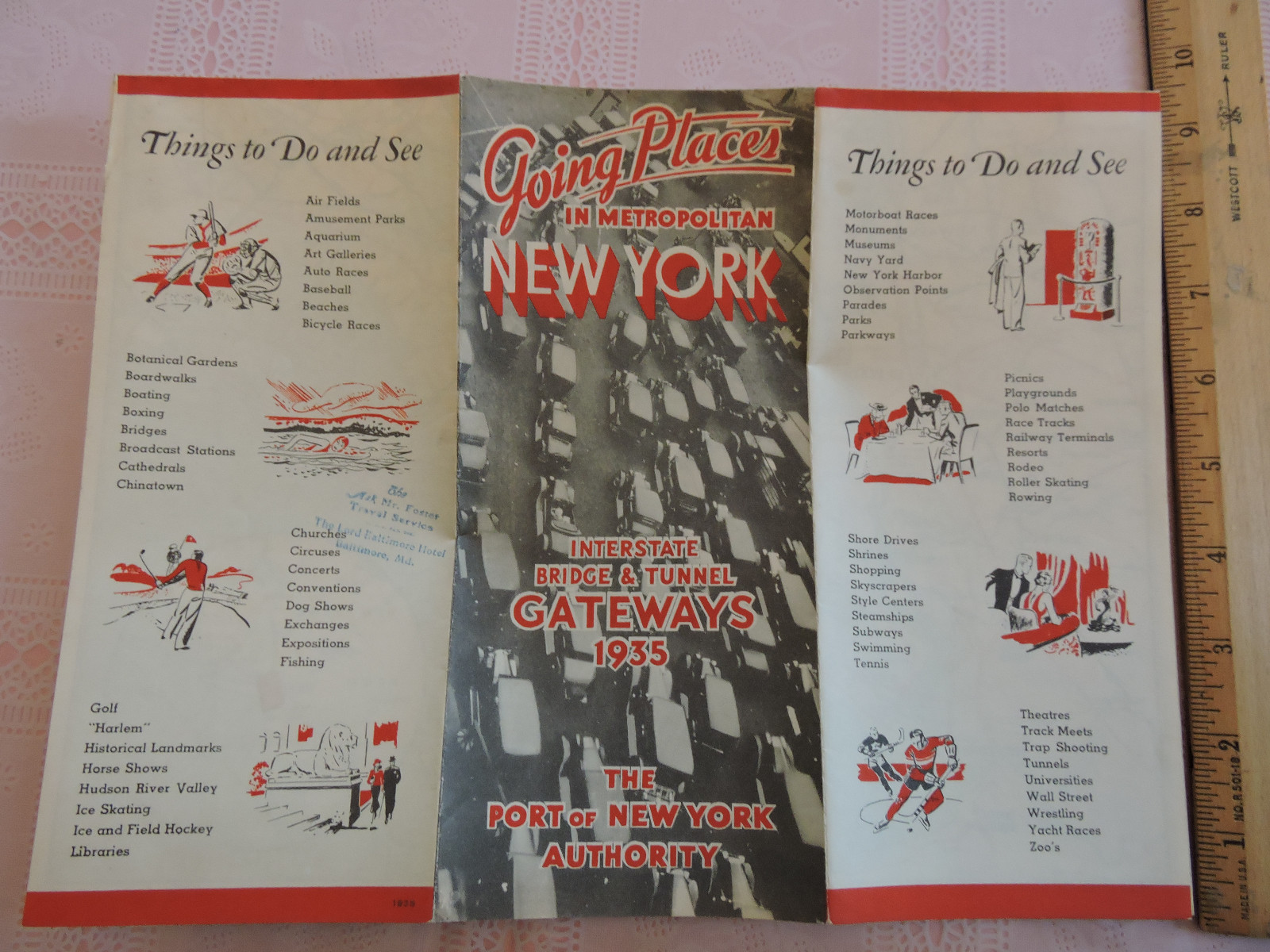 RARE 1935 New York City Subway Map NYC Road Highway Bridge Tunnel PORT AUTHORITY