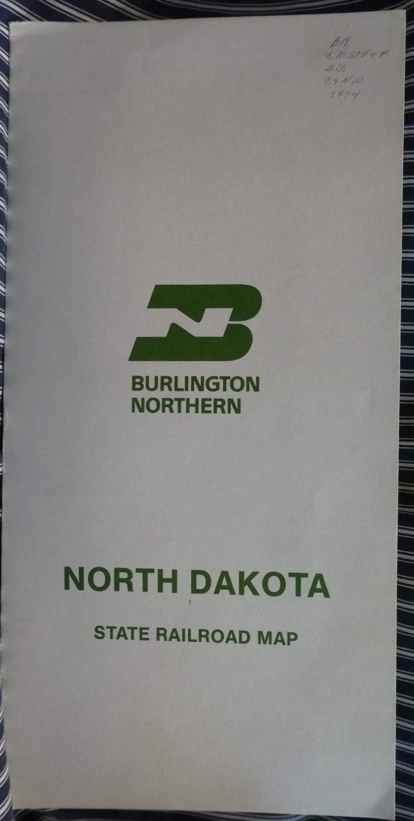 Railroad Map Burlington Northern North Dakota 1983