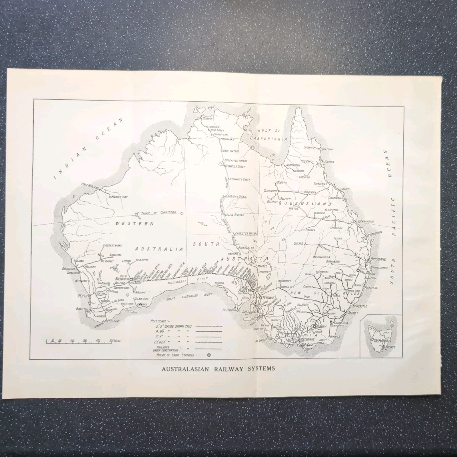 Original 1929 Map of Australasian Railways Systems