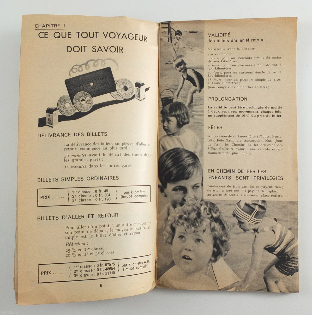 1935 France FRENCH Railways Practical Guide Book for Tourists