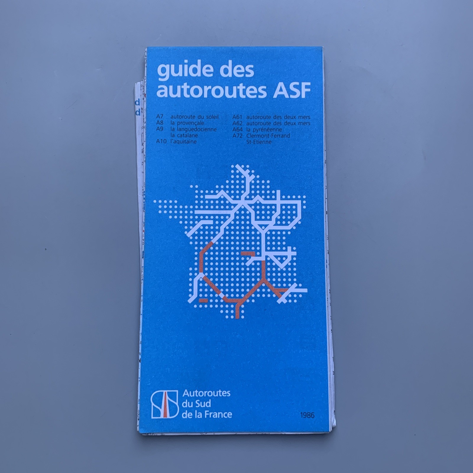 Guide des Autoroutes du Sud de la France ASF 1986 Vintage Road Guide