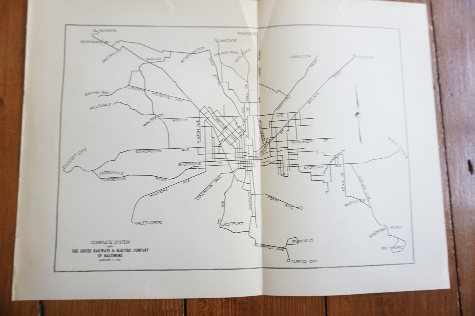 1922 Baltimore Railway Railroad System Map USA
