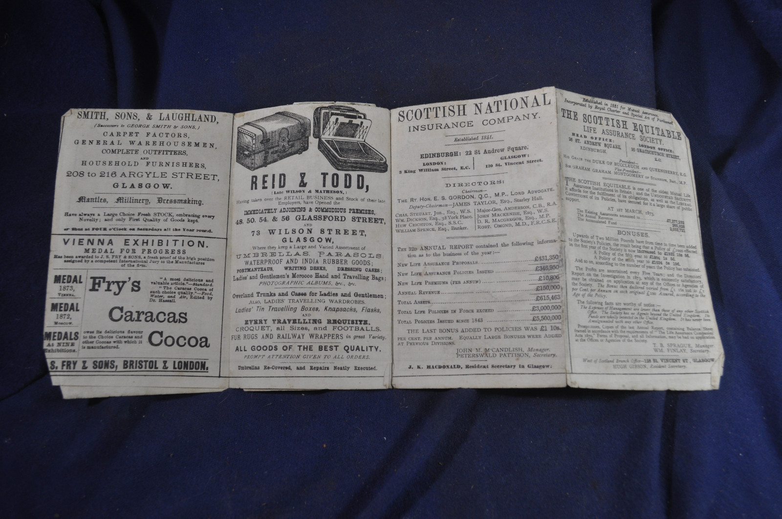Ca 1873 *VERY RARE* Murrays Railway Map Scotland