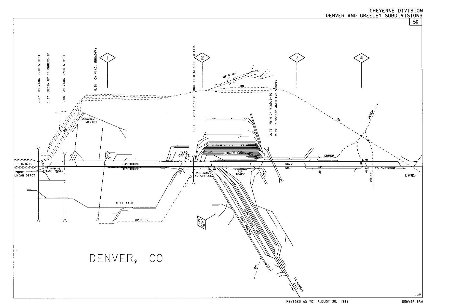 Union Pacific 1989 Cheyenne Division – 8 Condensed Profile PDF Pages on DVD
