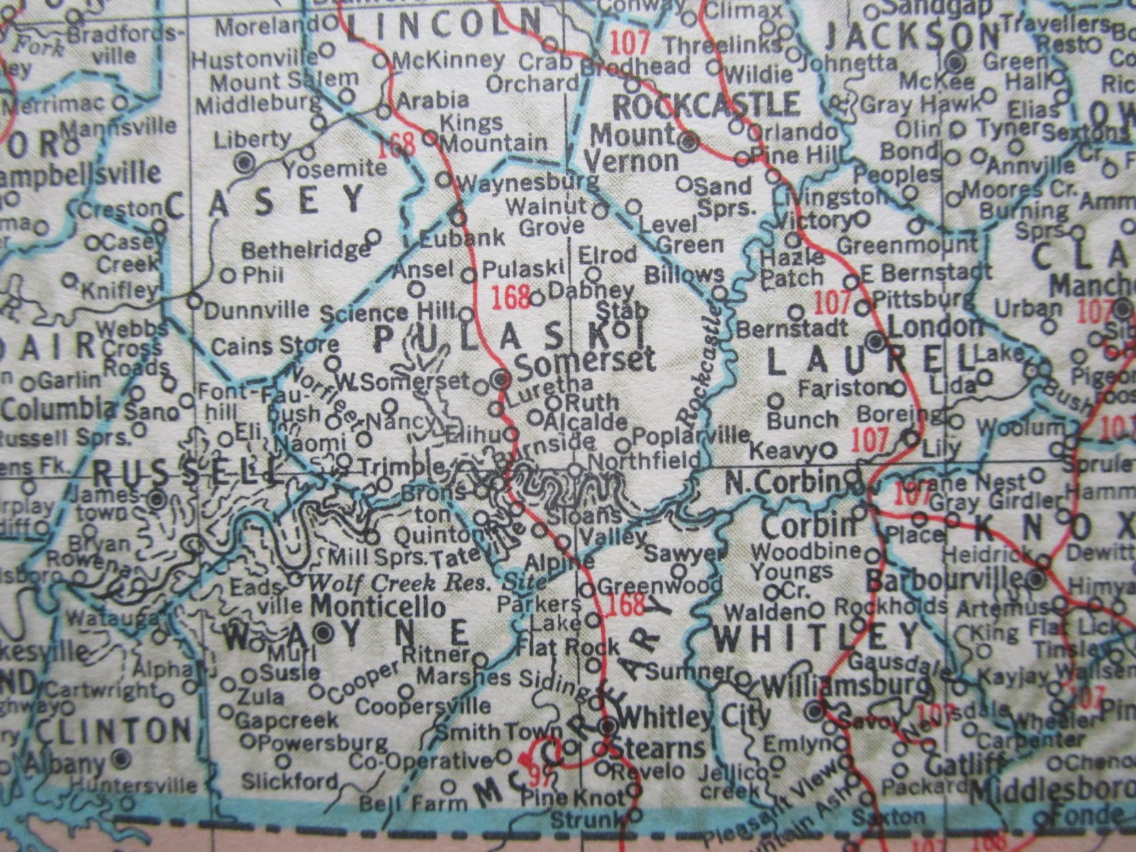 KS KY Vtg 1951 KANSAS RAILROAD Map KANSAS CITY SOUTHERN, CB&Q, ATSF or KENTUCKY
