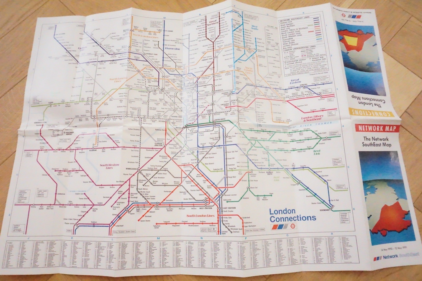 1990 – 1991 NSE Network SouthEast Railway Map