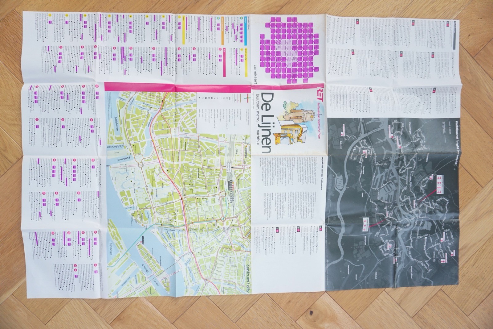1992 RET Holland Netherlands Bus Tram Railway Route Map