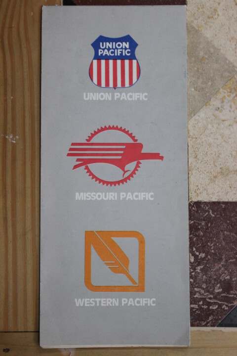 ORIGINAL UNION PACIFIC-MISSOURI PACIFIC-WP SYSTEM WALL MAP 19×28-1980’s-RARE