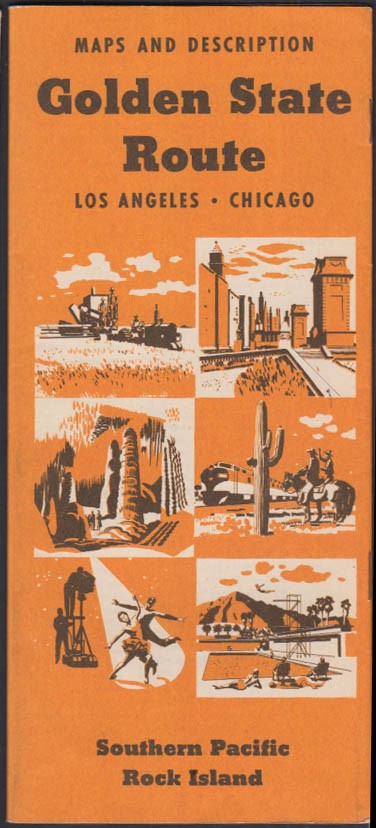 Southern Pacific / Rock Island RR Golden State Route Map & Description 1951