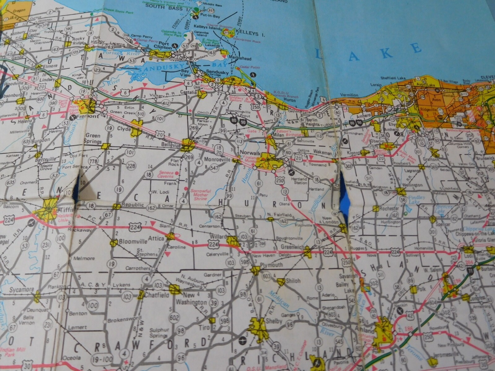Map Ohio Transportation Map Lot of (2) 1975 1978