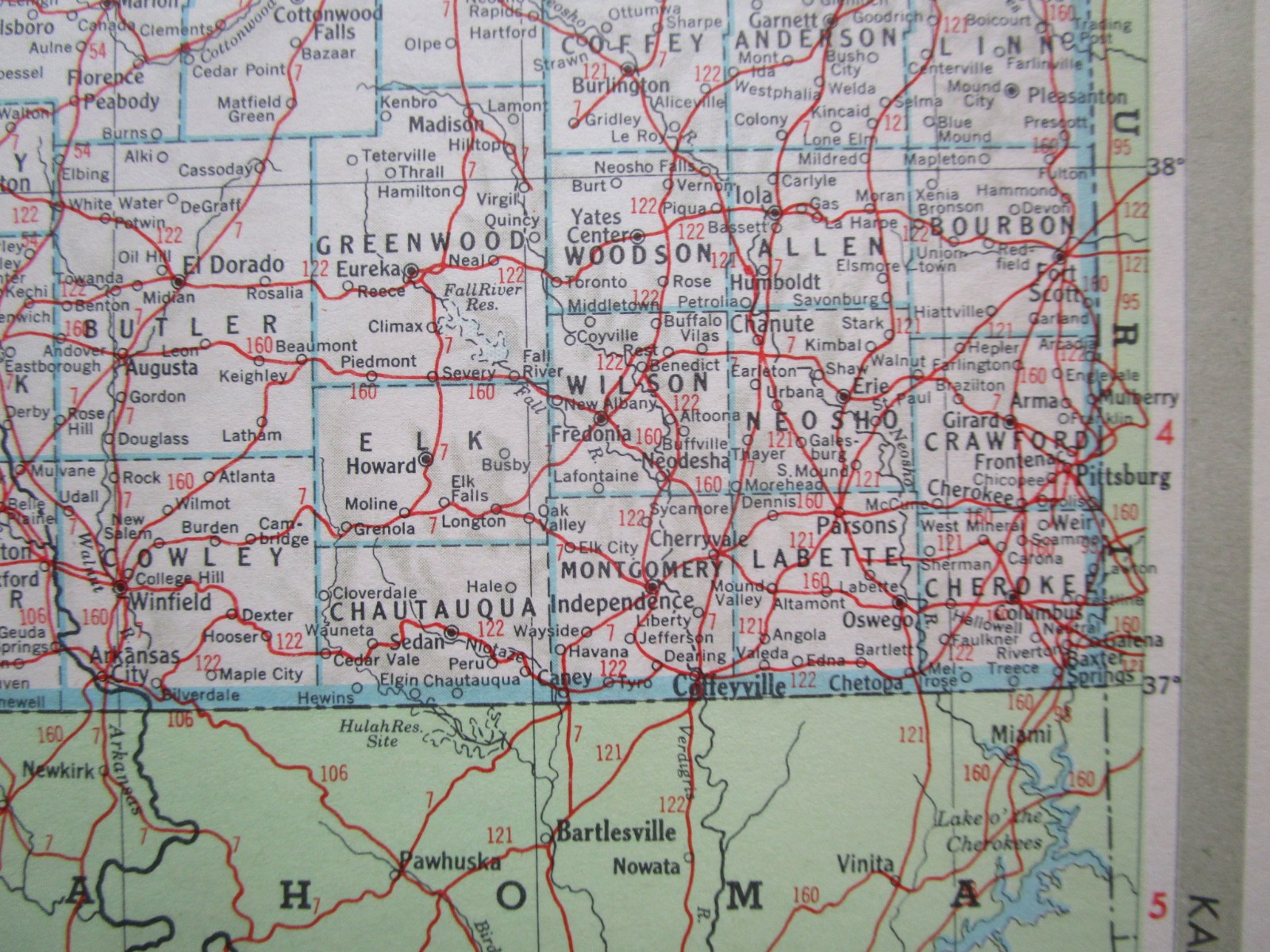KS KY Vtg 1951 KANSAS RAILROAD Map KANSAS CITY SOUTHERN, CB&Q, ATSF or KENTUCKY
