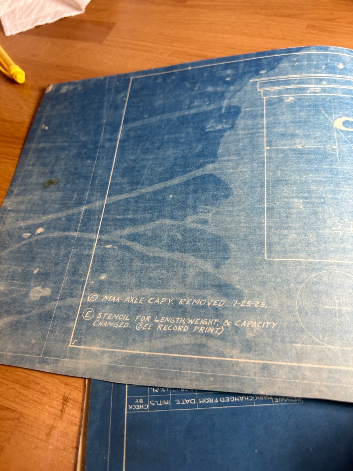 CHICAGO GREAT WESTERN RAILROAD LOCOMOTIVE LETTERING ORIG 1910 BLUEPRINT DATA