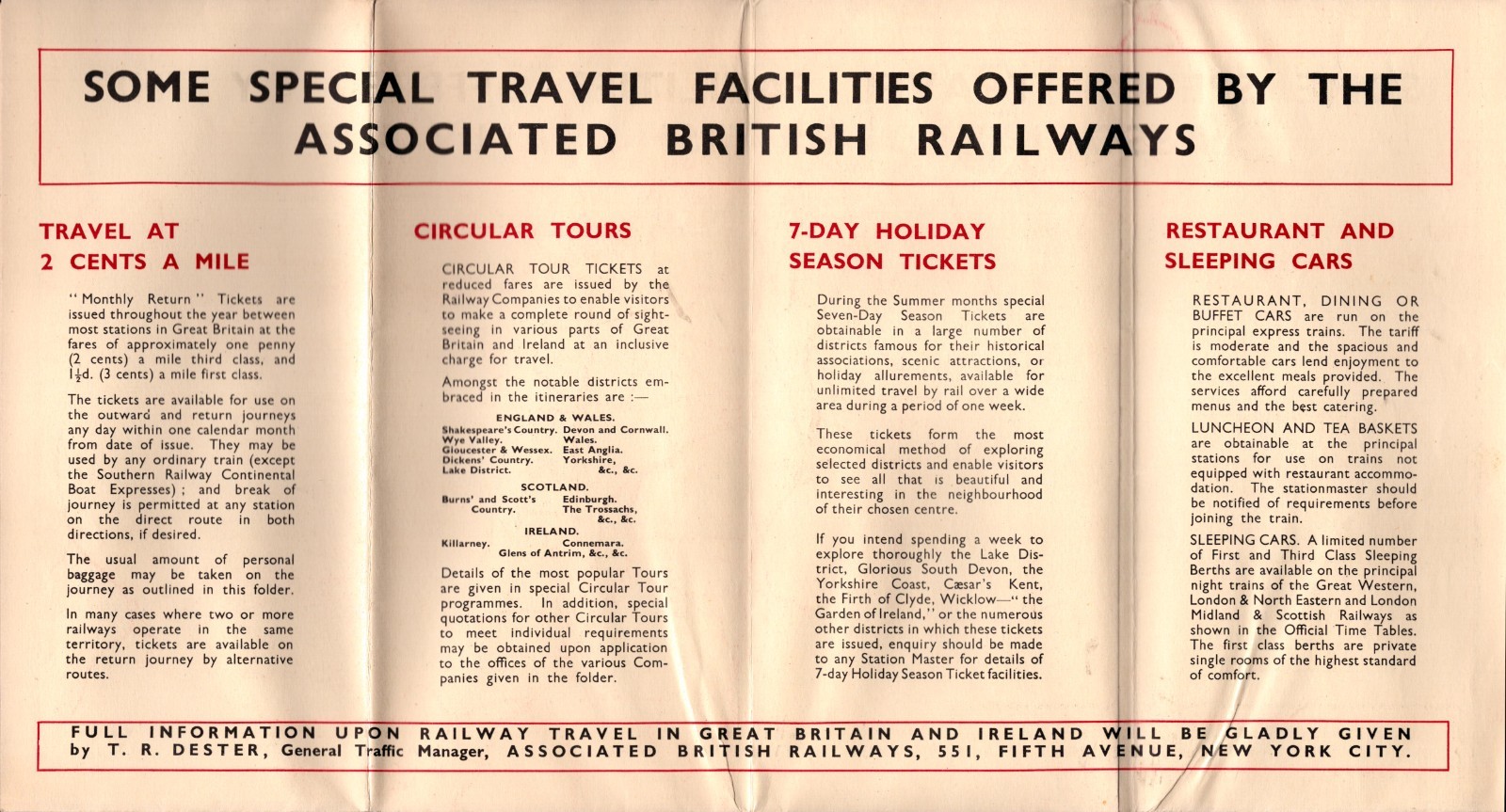 Vintage Railway Map Great Britain Ireland Associated British Railways