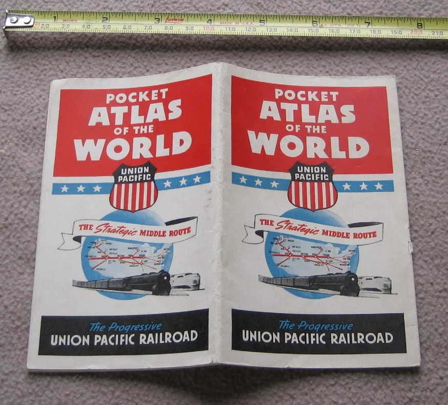 UP RR Pocket World Atlas WWII WW2 Era Union Pacific Railroad Booklet Book Ry War