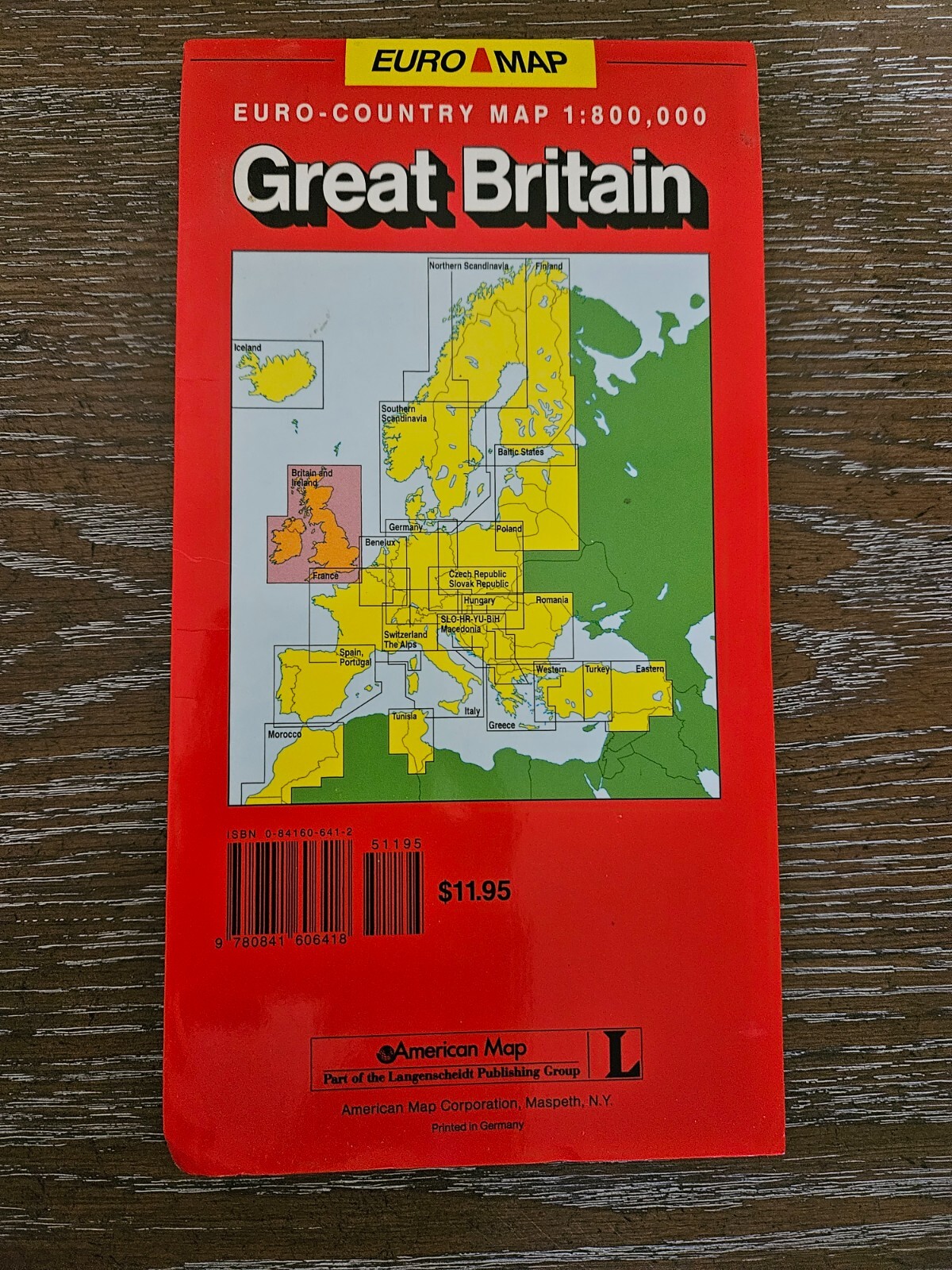 Great Britain England Scotland Wales Ireland Euromap American Map Corp 1:800,000